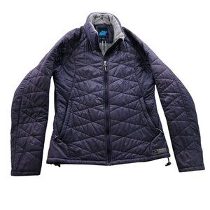 Eastern Mountain Sports Women Quilted Puffer Jacket Small Full Zip Winter Purple